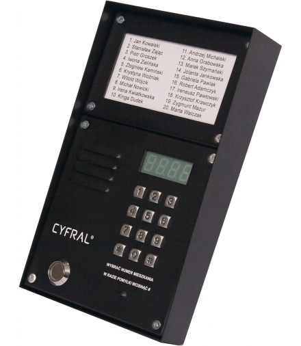 ZESTAW CYFROWY CYFRAL Z-2000PN CZARNY LM-PN (panel PC-2000D + ramka N/T + lista lokatorów LM-1000)
