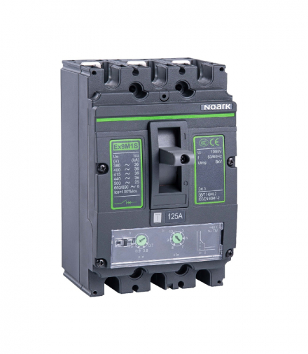 Wyłącznik kompaktowy, 3P, 160A, wielkość M1, TM, IcuIcs36kA, In160A, 3-bieg. Ex9M1S TM 160 3P EU NOARK 111801