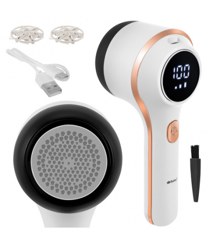 Golarka do ubrań, odzieży, tapicerki, bezprzewodowa, akumulatorowa USB-C, z wyświetlaczem LCD, 6 ostrzy, 3 tryby, Ruhhy 27131 18948