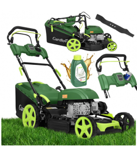 Kosiarka do trawy DriveXPro, spalinowa z napędem, mocna, silnik 196cm3, 3.4kW, 4.6KM, szerokość koszenia 51cm, 4w1, kosz, wyrzut tylny, boczny i mulczowanie, + olej Gardlov 18945