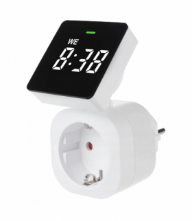 Programator czasowy, elektroniczny, 24h, Schuko, watomierz do gniazdka HAND Home W-72035