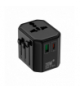 Uniwersalny adapter podróżny, sieciowy (EU, UK, US, AU), szybkie ładowanie 1xUSB-A + 1xUSB-C, PD20W+QC KEL W-00530