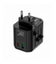 Uniwersalny adapter podróżny, sieciowy (EU, UK, US, AU), szybkie ładowanie 1xUSB-A + 1xUSB-C, PD20W+QC KEL W-00530