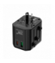 Uniwersalny adapter podróżny, sieciowy (EU, UK, US, AU), szybkie ładowanie 1xUSB-A + 1xUSB-C, PD20W+QC KEL W-00530
