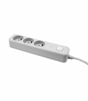 Listwa zasilająca z układem przeciwprzepięciowym, 3 gniazda, włącznik, długość 5m, AL3/5M/SZARY, HAND W-00509
