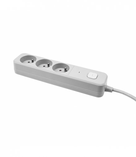 Listwa zasilająca z układem przeciwprzepięciowym, 3 gniazda, włącznik, długość 5m, AL3/5M/SZARY, HAND W-00509