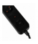 Listwa zasilająca z układem przeciwprzepięciowym, 3 gniazda, włącznik, długość 1.5m, AL3/1.5M/CZARNY, HAND W-00507
