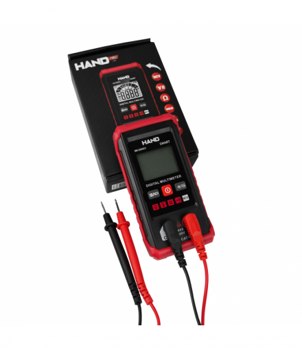 Multimetr cyfrowy do pomiaru napięcia, rezystancji oraz wykrywania przewodów. Automatyczne przełączanie zakresu. Bezkontaktowe wykrywanie napięcia. Wyposażony w latarkę., MM-UNI/NCV, HAND W-00085