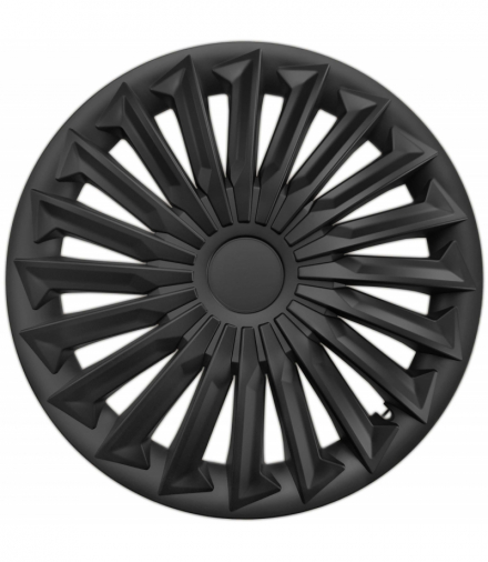 Kołpaki 15" Joy Black Mat, komplet 4szt. uniwersalne, montaż na zatrzask, Plastrol T-04755