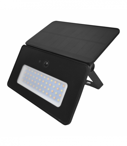 LUNERA LED 20 W, naświetlacz solarny z czujnikiem ruchu PIR, 1100 lm, CCT, IP54, 3600 mAh, czarny Orno AD-SL-6629BLR/CCT