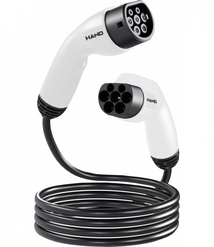 Kabel do ładowania samochodów TYPE 2, 11kW, 380V, 16A, IP55, dł przewodu 3mb, EV/P/M/11KW/380V/16A/3M, HAND EV W-08657