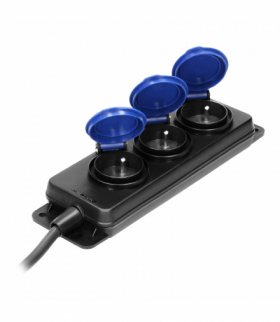 Przedłużacz warsztatowy bryzgoszczelny IP44, 3 gniazda 2P+Z IP44, przewód gumowy, H05RR-F 3x1,5mm², długość 5m Orno OR-AE-13295/5M