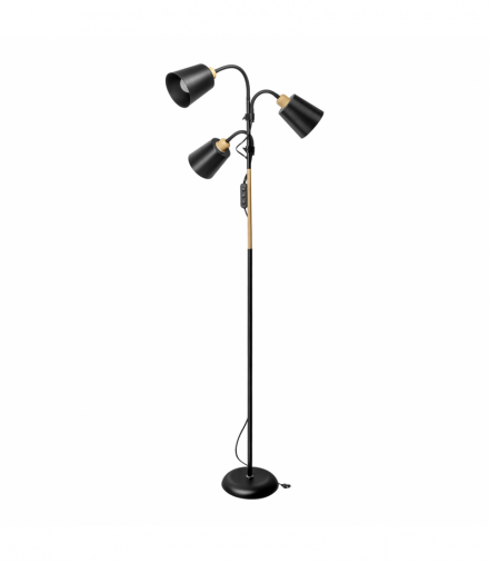 GRACE 3P, potrójna lampa podłogowa, 3xE27, max. 3x18W, 192 cm, czarna Orno LS-5/B