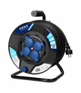 Przedłużacz bębnowy, 4 gniazda 2P+Z, kabel PVC H07RN-F 3x2,5mm², długość 40m, termik, przesłony torów prądowych Orno OR-AE-13313/40M