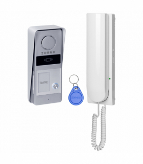 ATIN, zestaw domofonowy jednorodzinny, 2-żyłowy, RFID, biały Orno OR-DOM-RD-937/W