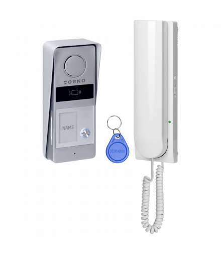 ATIN, zestaw domofonowy jednorodzinny, 2-żyłowy, RFID, biały Orno OR-DOM-RD-937/W