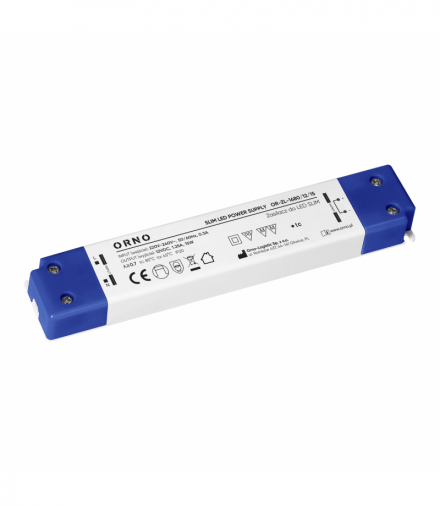 Zasilacz LED IP20, meblowy, slim, 12V, 15W, plastikowa obudowa Orno OR-ZL-1680/12/15