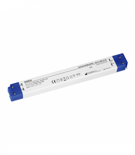 Zasilacz LED IP20, meblowy, slim, 12V, 30W, plastikowa obudowa Orno OR-ZL-1680/12/30