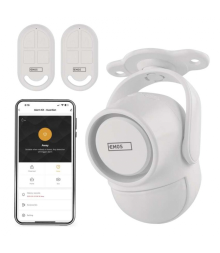 Alarm GoSmart IP‑126L GUARDIAN z czujnikiem ruchu, 6× czujników drzwiokien, WiFi EMOS H5030