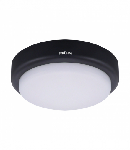 Plafoniera hermetyczna MARINA LED C zmienna moc 8/12/18W i barwa światła CCT czarny Struhm 05025