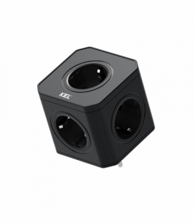 Rozgałeźniki 5x2p+Z Schuko, R-51S czarny, KEL W-00357