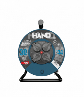 Przedłużacz na bębnie, guma, 3x2.5, 30m, IP44, Schuko, PB-PRO/D/S/30M/3X2,5/H05RN-F HAND, Hand Pro W-96318