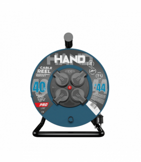Przedłużacz na bębnie, guma, 3x2.5, 40m, IP44, PB-PRO/D/40M/3X2,5/H05RR-F HAND, Hand Pro W-96315