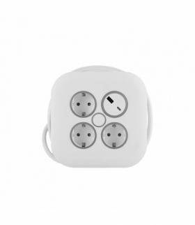 Przedłużacz zwijany, 10m, 3×1.5mm2, 16A, 3 gniazda Schuko z zabezpieczeniem termicznym + 1xUSB-C, 1xUSB-A, 3200W, PZ-ECO-5S/10/3X1,5/H05VV-F, PLASTROL W-72021