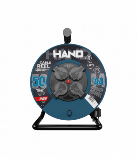 Przedłużacz na bębnie, guma, 3x1.5, 50m, IP44, PB-PRO/D/50M/3X1,5/H05RR-F HAND, Hand Pro W-96303
