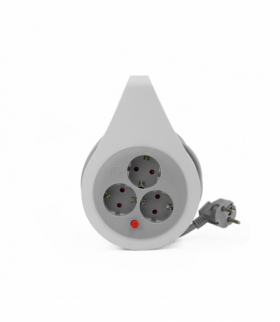 Przedłużacz zwijany 10m 3×1.5mm2, 16A, 3 gniazda z zabezpieczeniem termicznym, Schuko, PZ-ECO-3S/10/3X1,5/H05VV-F, PLASTROL W-72019