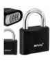 Kłódka na szyfr 4 cyfry, metal + stal hartowana, czarna, Ruhhy 18966