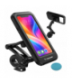 Uchwyt rowerowy na telefon wodoodporny z regulacją 360°, dotykowa folia, magnetyczne zabezpieczenie, do 6,9", 20×10×16cm, Trizand 18978