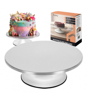 Patera obrotowa metalowa 30cm, stal nierdzewna, do tortów i ciast, 20kg, Ruhhy 19010