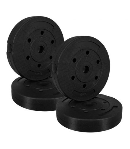 Obciążenie 5kg do hantli i sztangi, zestaw 4szt. talerze bitumiczne, otwór 26mm do gryfów 25mm, Trizand 19006