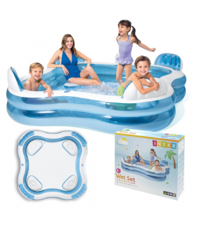 Basen dmuchany ogrodowy, 4 siedzenia i oparcia, 229x229x66cm, 882L, Intex 56475NP 18973