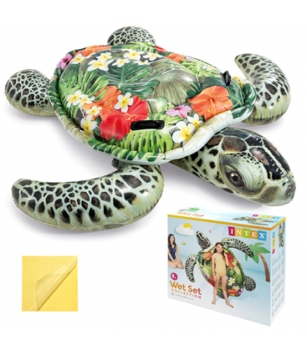 Materac dmuchany, żółw do pływania, 191x170cm, wodny materac z uchwytami, Intex 57555NP 18984