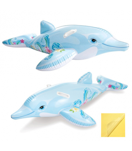 Materac dmuchany delfin do pływania, 175x66cm, wodny materac z uchwytami, 3+ Intex 58535NP 18990