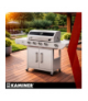 Grill gazowy, ogrodowym, nierdzewny z szafką na butlę, 4+1, 17kW, Varen 5.0, żeliwny ruszt Kaminer 19017