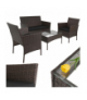 Meble ogrodowe technorattanowe, zestaw mebli rattanowych do ogrodowu i na taras, rattan, stolik, sofa, brązowe Gardlov 26911 18881