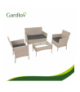 Meble ogrodowe technorattanowe, zestaw mebli rattanowych do ogrodowu i na taras, rattan, stolik, sofa, beżowy Gardlov 26909 18829