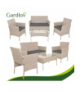 Meble ogrodowe technorattanowe, zestaw mebli rattanowych do ogrodowu i na taras, rattan, stolik, sofa, beżowy Gardlov 26909 18829