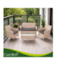 Meble ogrodowe technorattanowe, zestaw mebli rattanowych do ogrodowu i na taras, rattan, stolik, sofa, beżowy Gardlov 26909 18829