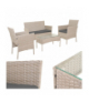 Meble ogrodowe technorattanowe, zestaw mebli rattanowych do ogrodowu i na taras, rattan, stolik, sofa, beżowy Gardlov 26909 18829