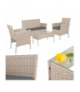 Meble ogrodowe technorattanowe, zestaw mebli rattanowych do ogrodowu i na taras, rattan, stolik, sofa, beżowy Gardlov 26909 18829