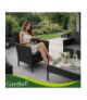 Meble ogrodowe technorattanowe, zestaw mebli rattanowych do ogrodowu i na taras, rattan, stolik, sofa, czarne Gardlov 26908 18858