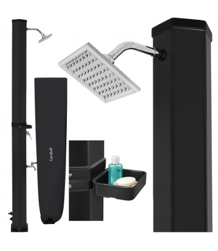 Solarny prysznic 40L, ogrodowy, 60°C, regulacja, LED, 360°, kran + akcesoria, Gardlov 19004