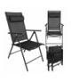 Krzesło ogrodowe składane 2szt. regulowane z zagłówkiem, czarne Gardlov 19031