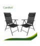 Krzesło ogrodowe składane 2szt. regulowane z zagłówkiem, czarne Gardlov 19031