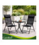 Krzesło ogrodowe składane 2szt. regulowane z zagłówkiem, czarne Gardlov 19031