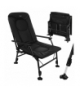 Krzesło wędkarskie fotel regulowany, składany z podłokietnikami i oparciem, czarny, Trizand 19022